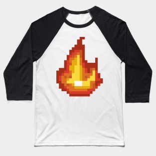 Pixel art - Flame black version Baseball T-Shirt